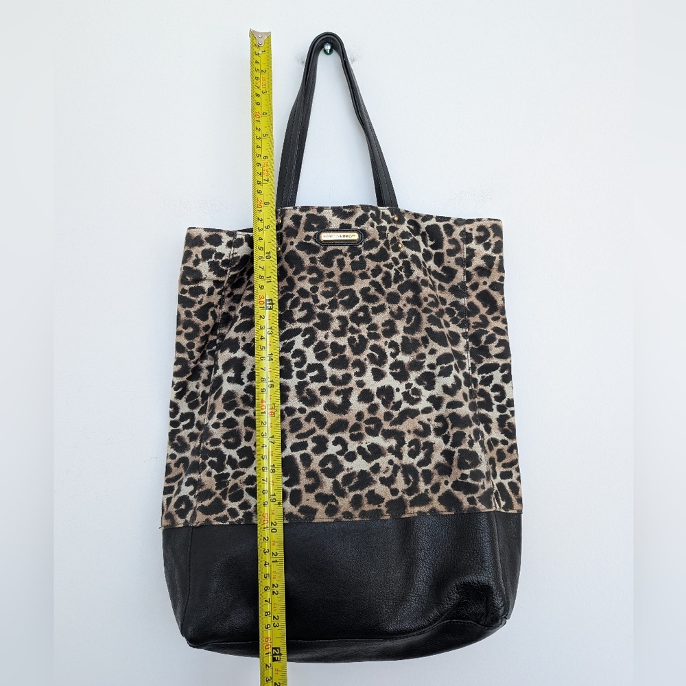 Rebecca Minkoff Leopard Animal Print Tote Bag with Pebbled Leather Accents - Picture 9 of 16